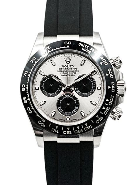 rolex daytona white gold grey face|rolex daytona oysterflex white gold.